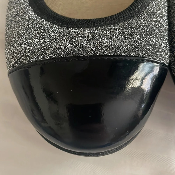 Jimmy Choo Metallic Black Winnie Cap Toe Scrunch Ballet Flats 35.5 US 5.5 - Picture 7 of 10